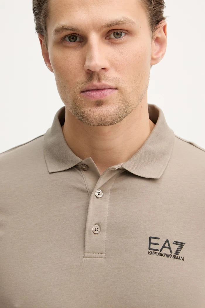 EA7 Emporio Armani erkek pamuklu elastan yakalı tişört