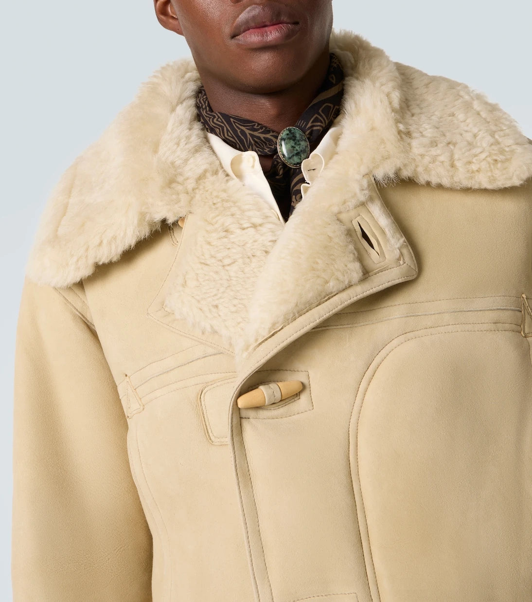 RRL - Shearling-lined suede coat