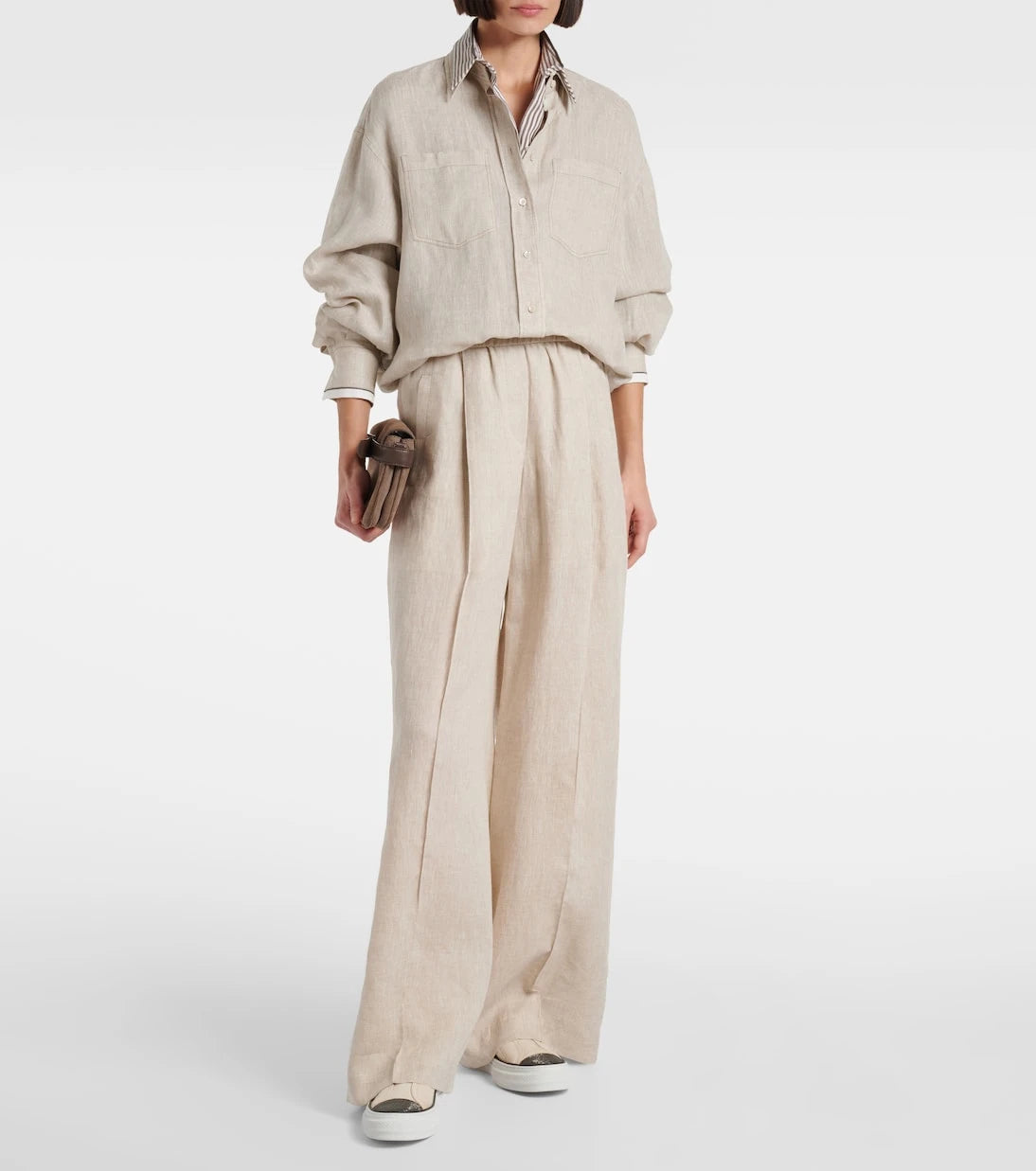 Brunello Cucinelli - Suede-trimmed canvas sneakers