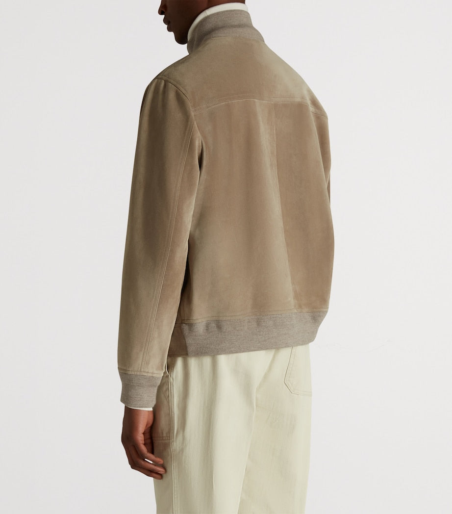 Dunhill Grey Suede Harrington Jacket