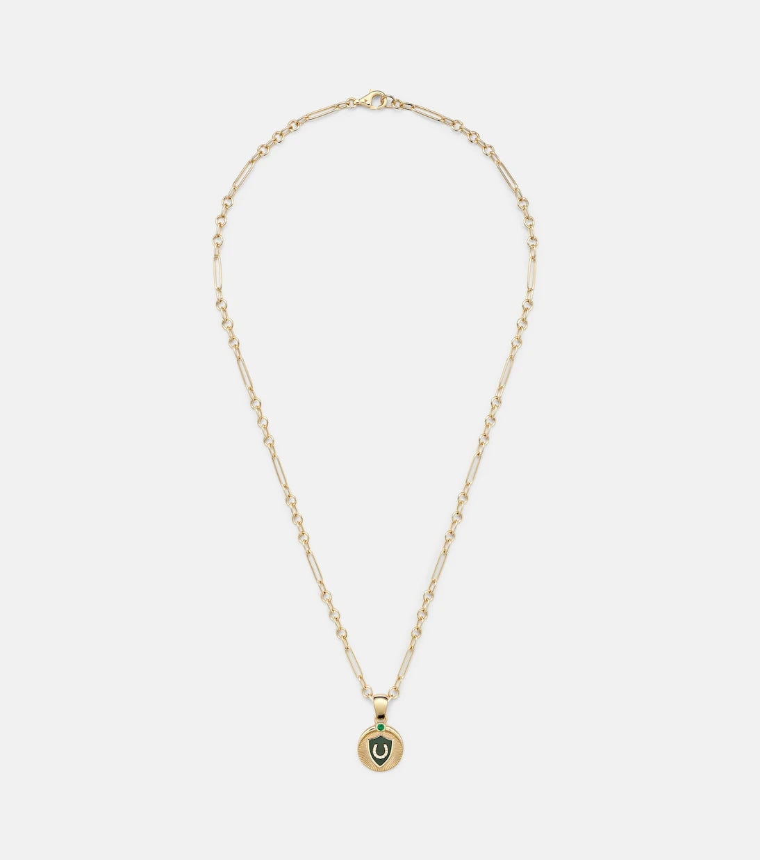 FoundRae - 18kt gold necklace with emerald and diamonds