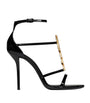 Saint Laurent Black Leather Cassandra Sandals 110