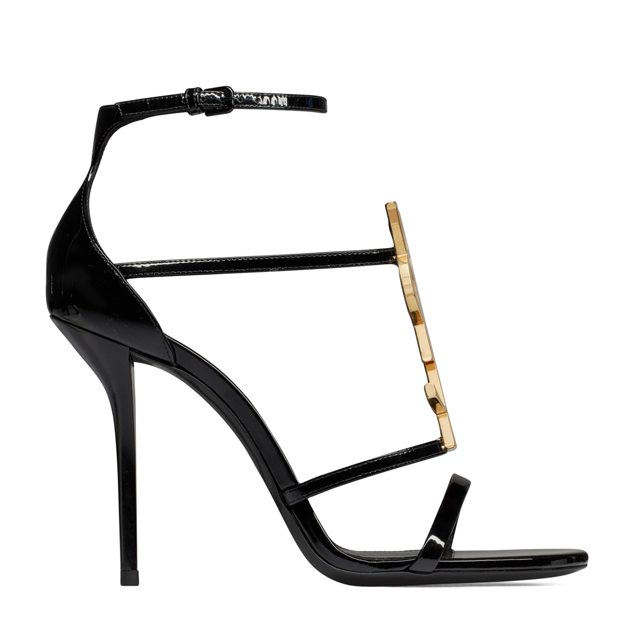 Saint Laurent Black Leather Cassandra Sandals 110