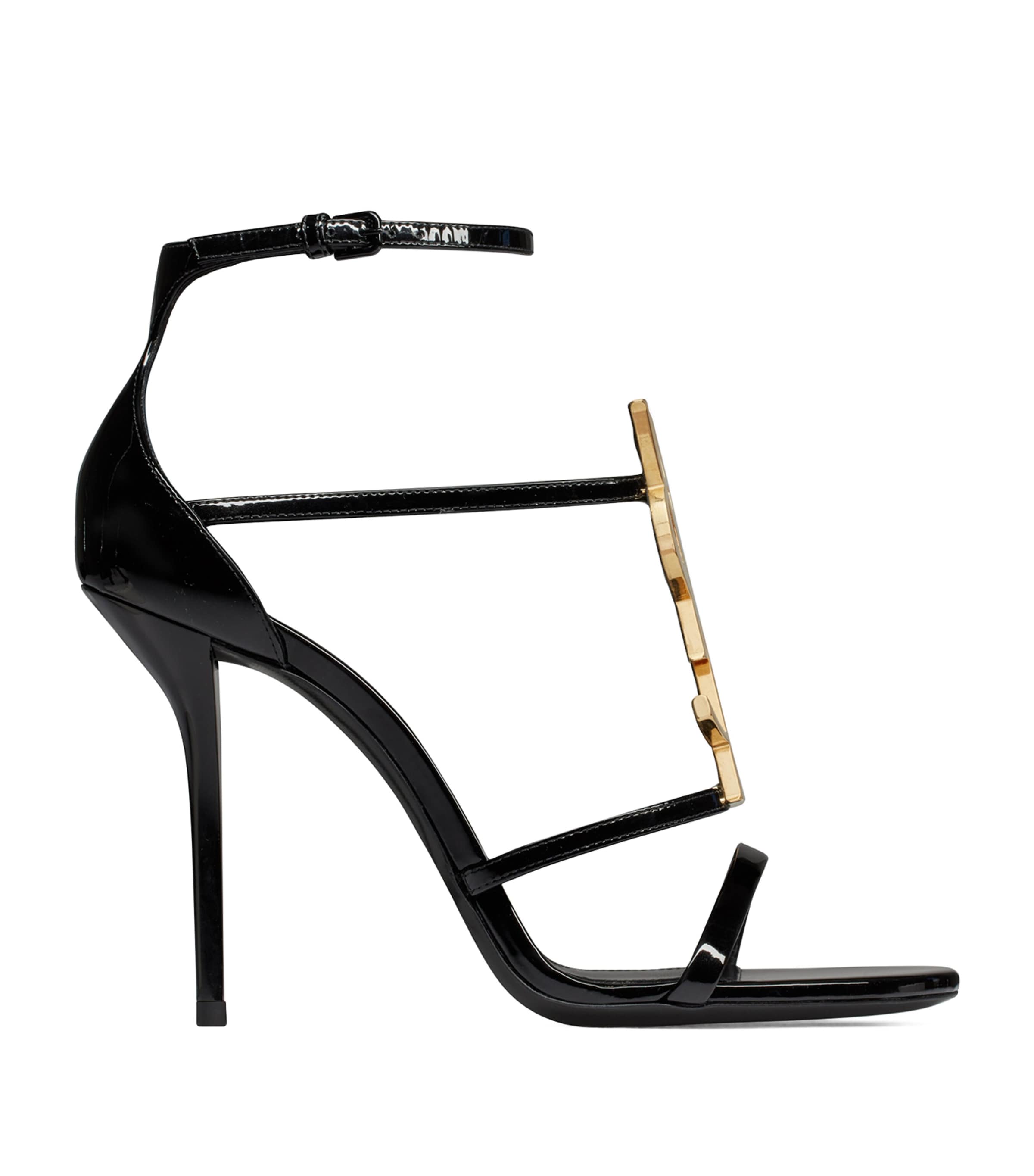 Saint Laurent Black Leather Cassandra Sandals 110