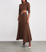 Edeline Lee Brown Jacquard Jete Midi Skirt