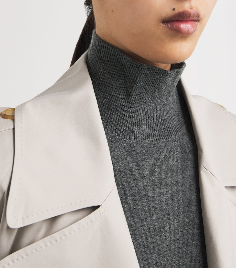 Max Mara Grey Wool Short-Sleeve Sweater