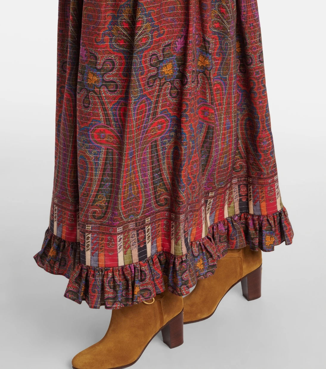 Valentino - Paisley high-rise cotton maxi skirt
