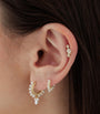 Maria Tash Gold Three Flower Garland Diamond Threaded Stud Earring