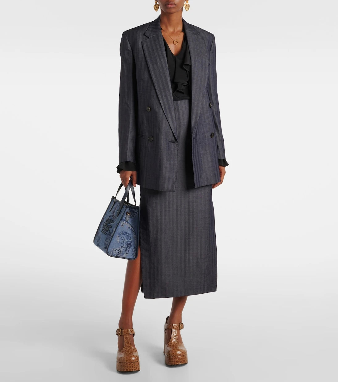 Etro - Wool-blend pencil skirt