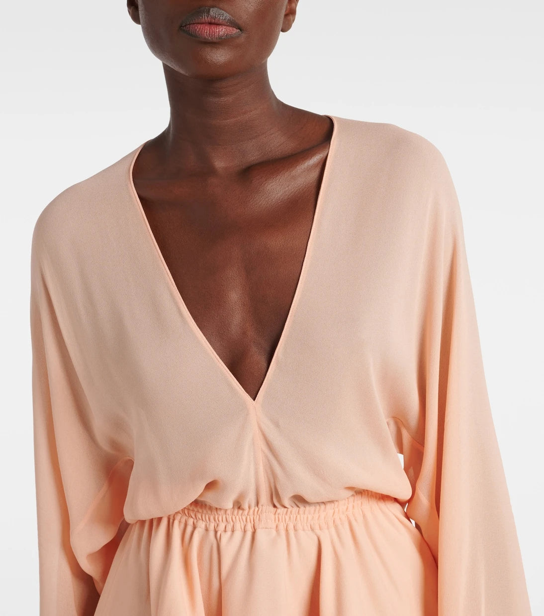 Alaïa - Peplum georgette maxi dress