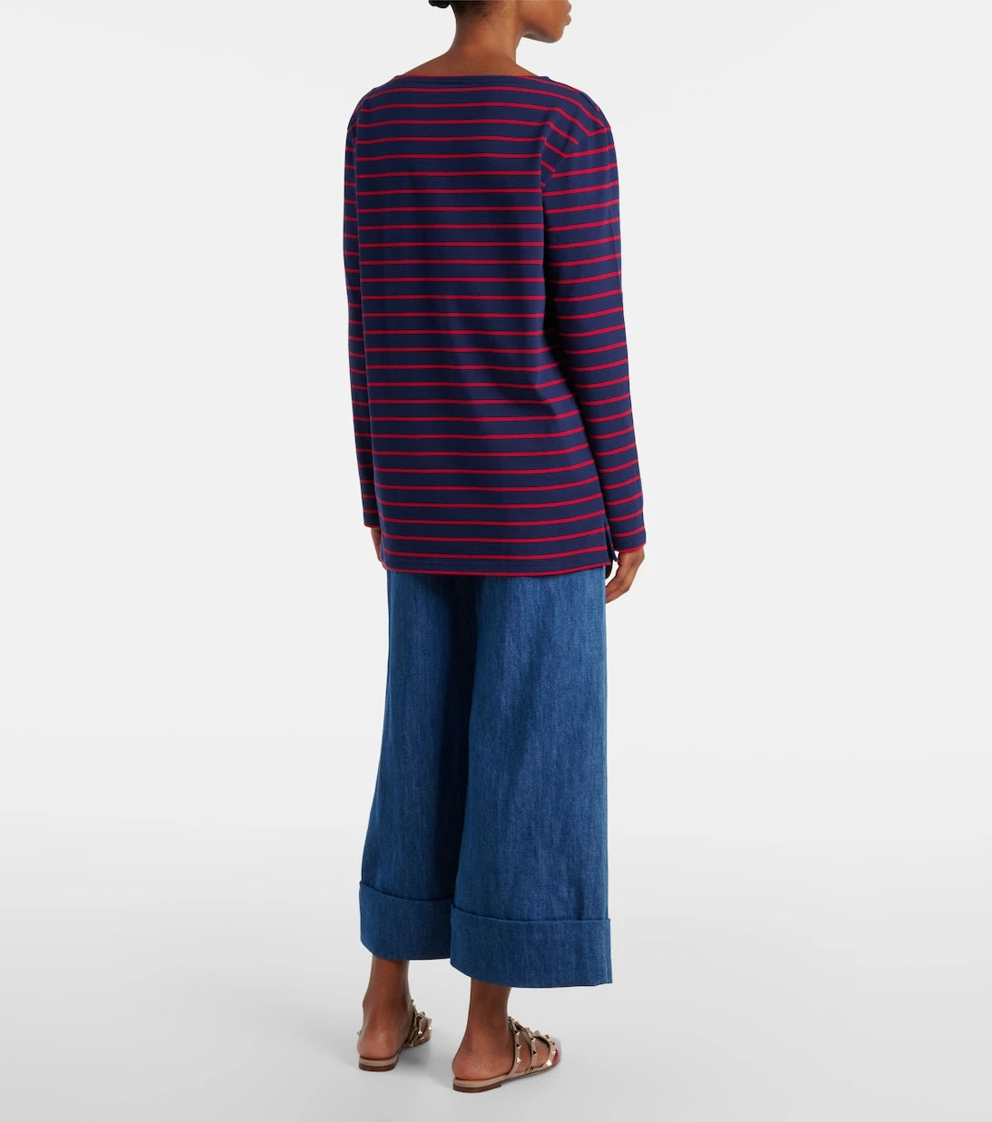 Valentino - Chez Valentino striped cotton jersey top