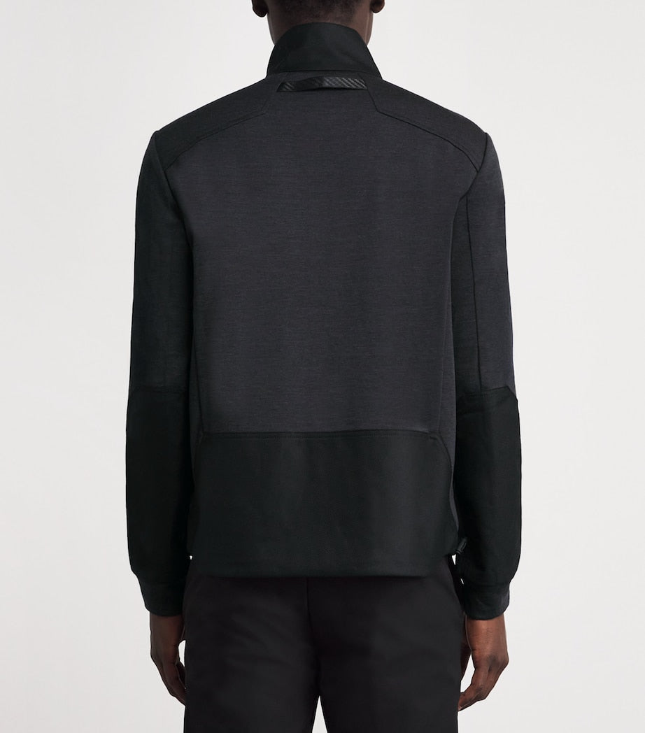 Sease Grey Wool-Blend Explorer Zip-Up Sweatshirt