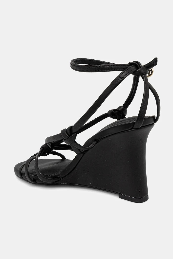 Кожени сандали Tommy Hilfiger LEATHER KNOTS WEDGE SANDAL