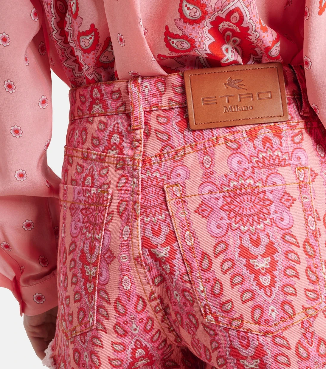 Etro - Printed denim shorts