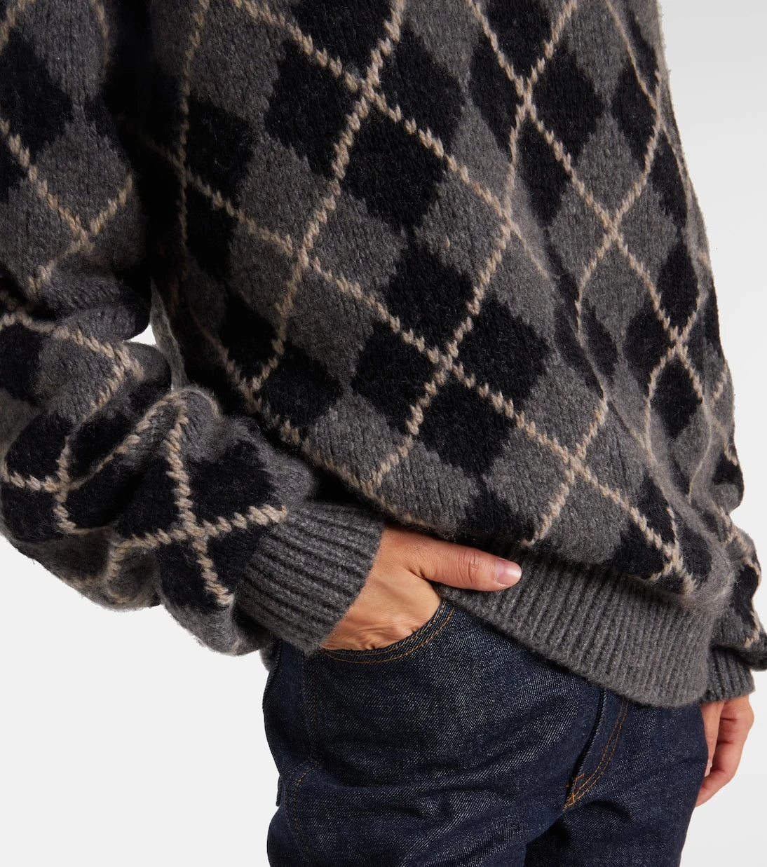 Khaite - Pratt argyle cashmere sweater