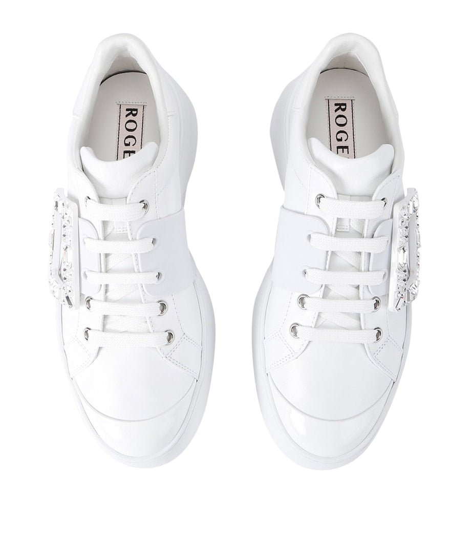 Roger Vivier White Leather Viv Skate Platform Sneakers