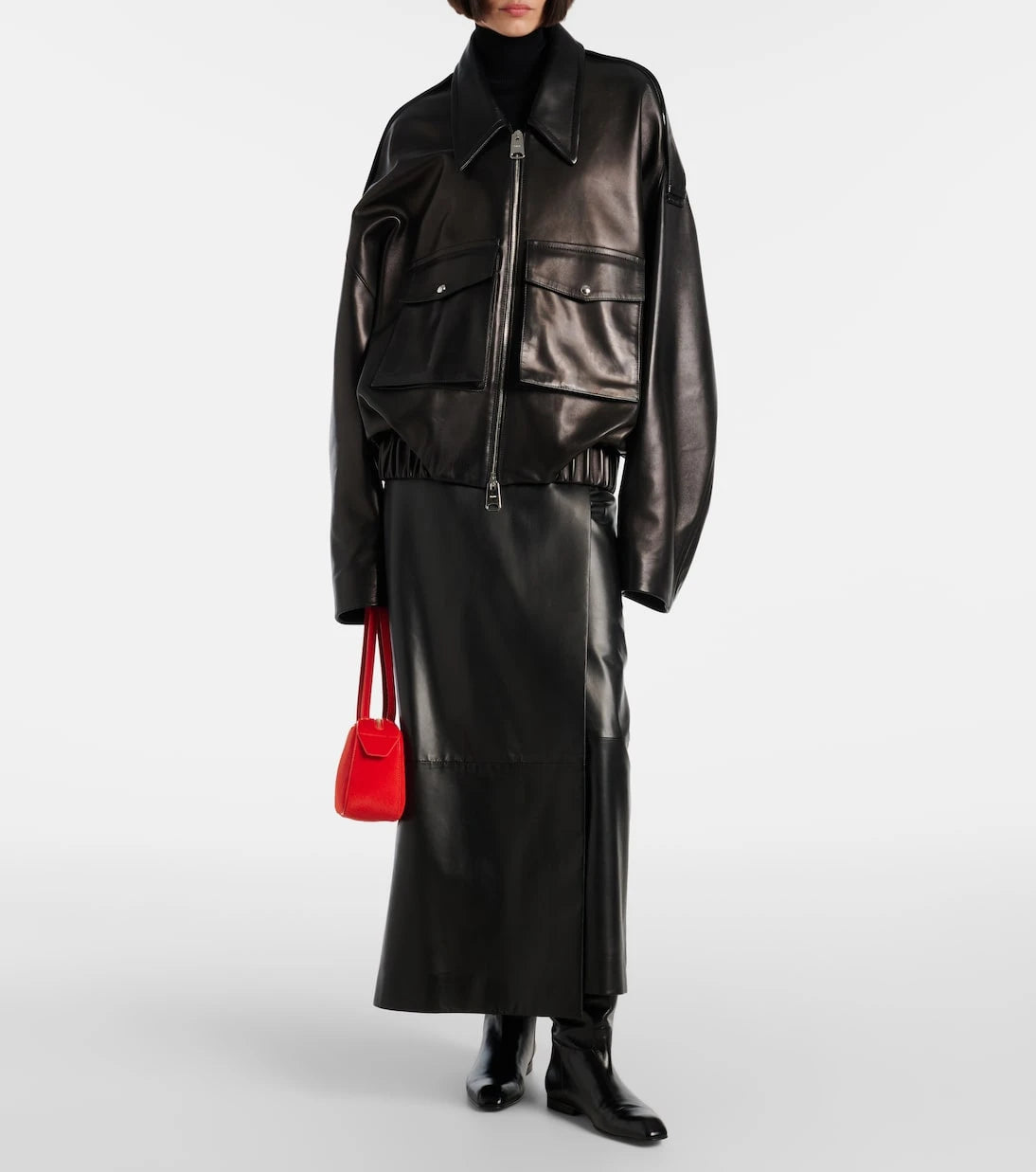 Khaite - Owey oversized leather jacket