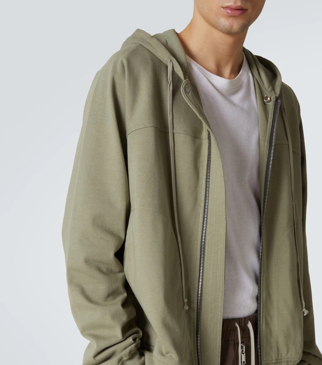 Rick Owens - Zip-up cotton jersey hoodie