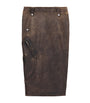 McQueen Brown Leather Pencil Midi Skirt