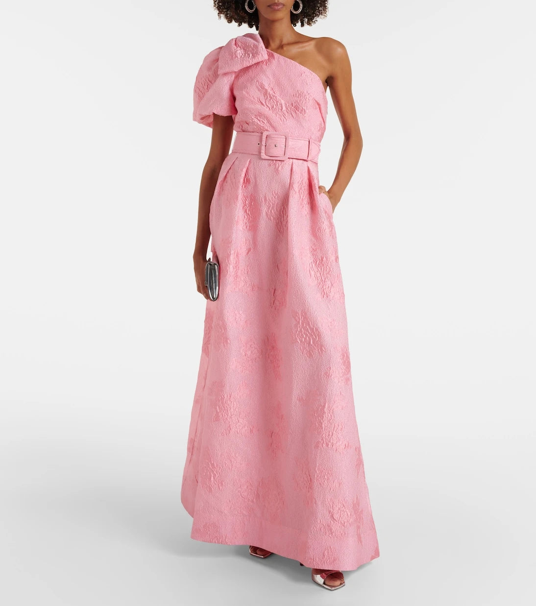 Rebecca Vallance - Zelie printed one-shoulder gown