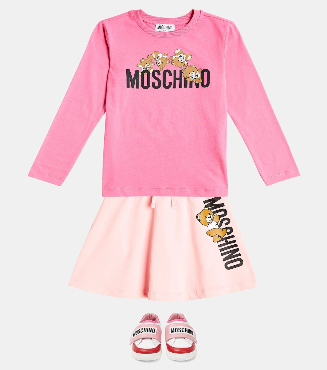 Moschino Kids - تنورة بشعار العلامة التجارية من مزيج القطن