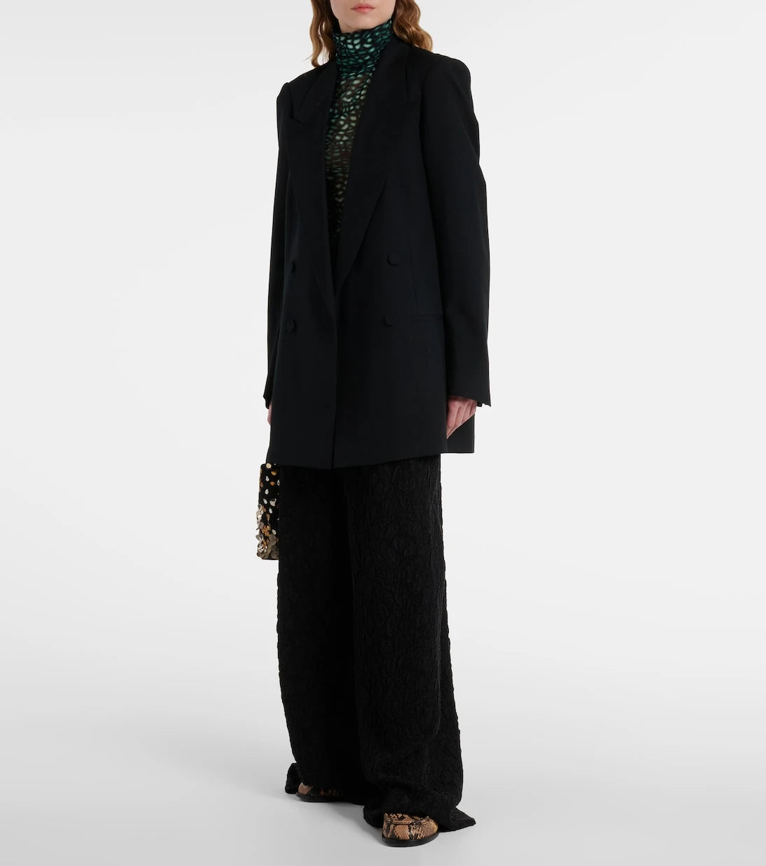 Dries Van Noten - Snake-effect leather loafers