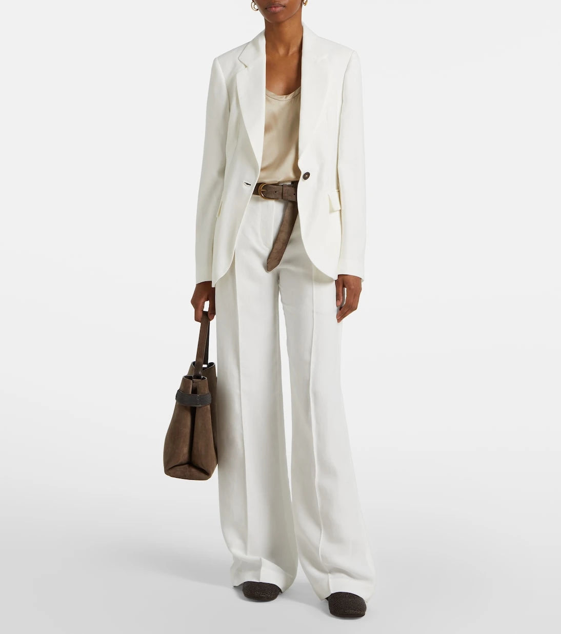 Brunello Cucinelli - Monili twill wide-leg pants
