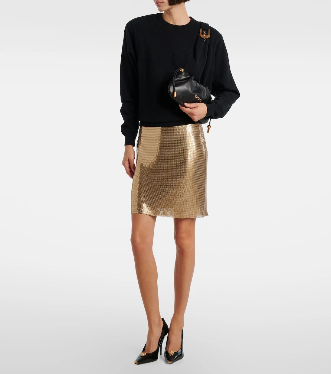 Versace - Versace Tag Mini leather tote bag