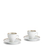 Set of 2 Porcelain Talleyrand Coffee Cups and Saucers (100ml)