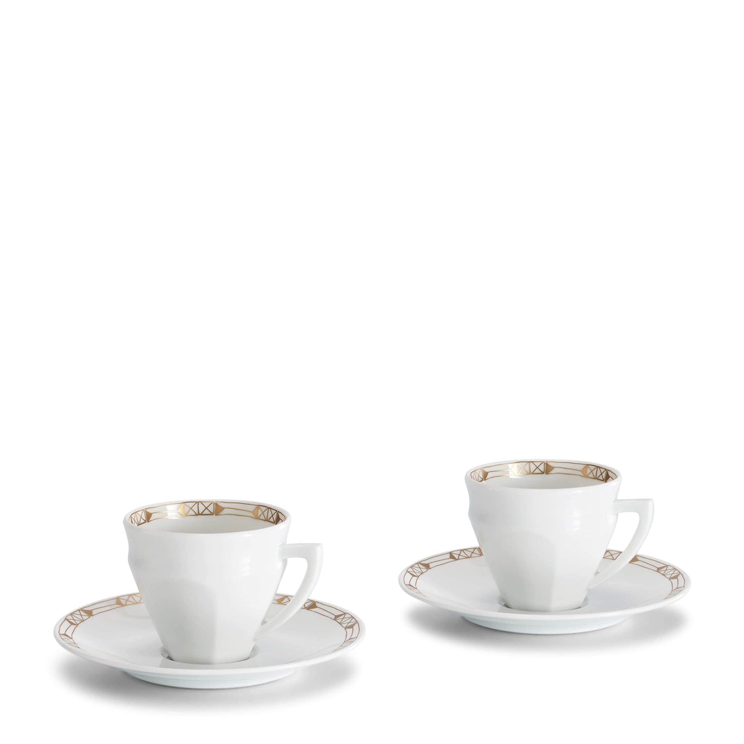 Set of 2 Porcelain Talleyrand Coffee Cups and Saucers (100ml)