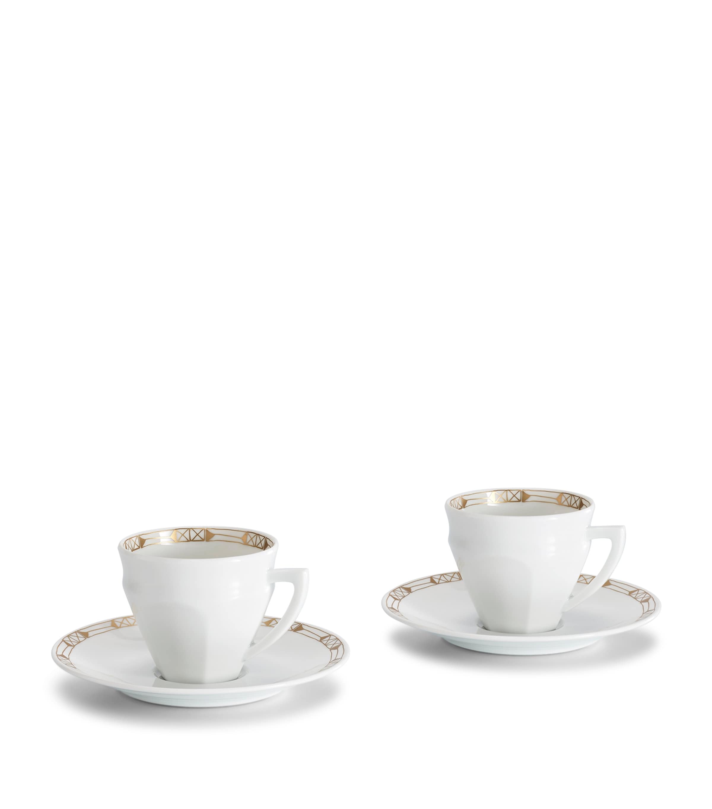 Set of 2 Porcelain Talleyrand Coffee Cups and Saucers (100ml)