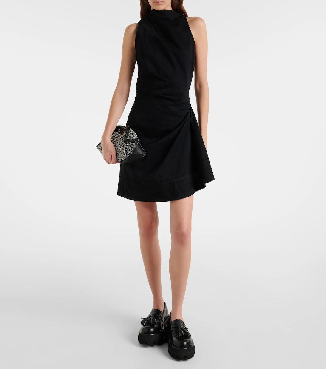 McQueen - Draped cotton minidress