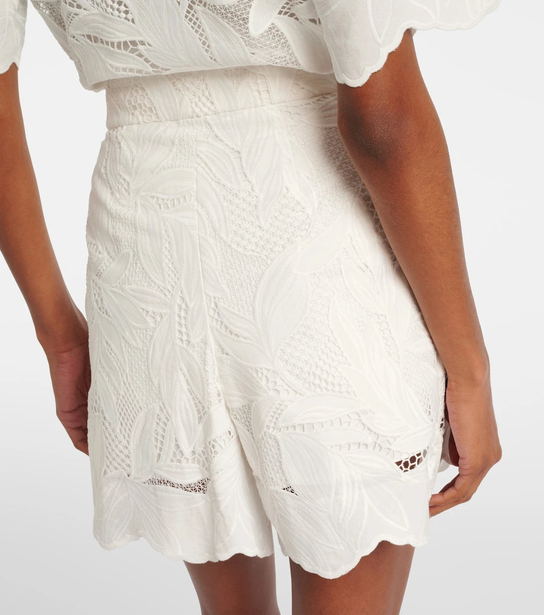 Erdem - Embroidered mesh shorts