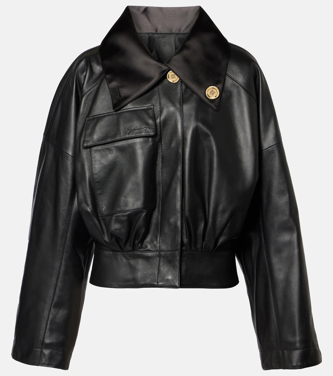 Givenchy - Cropped leather jacket