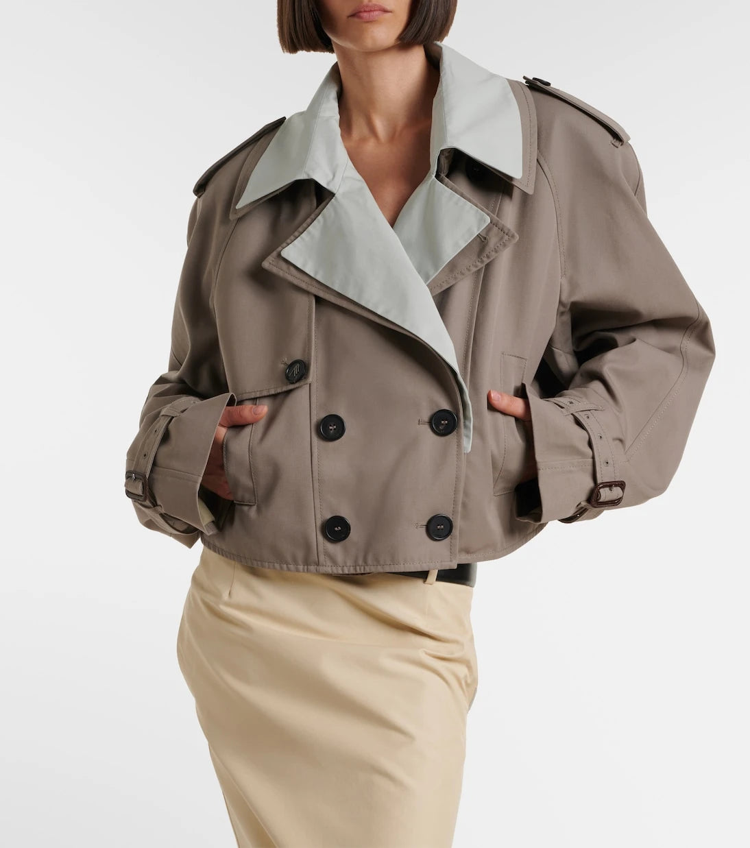 The Attico - Cropped gabardine trench coat