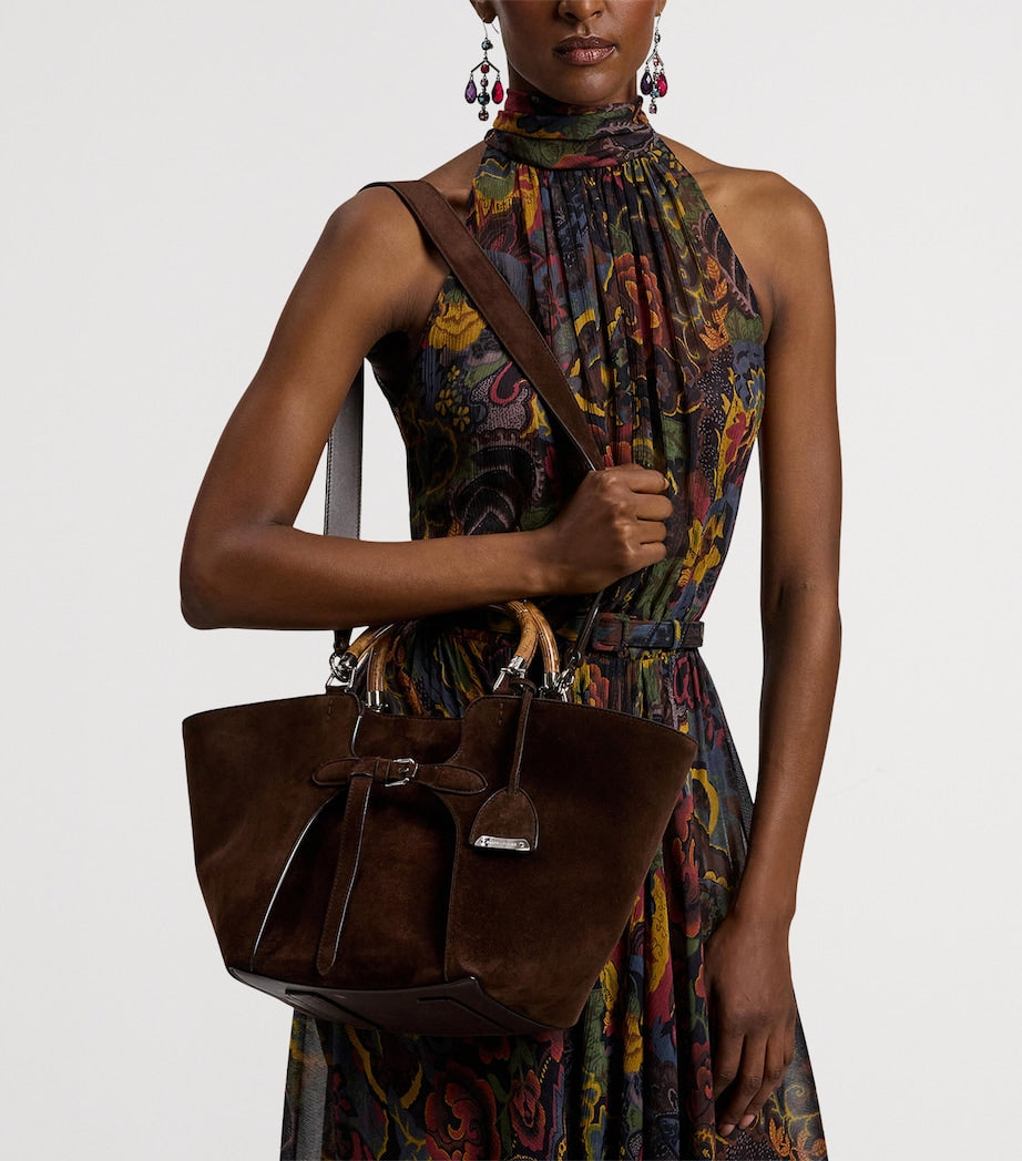 Brown Suede Ralph Tote Bag
