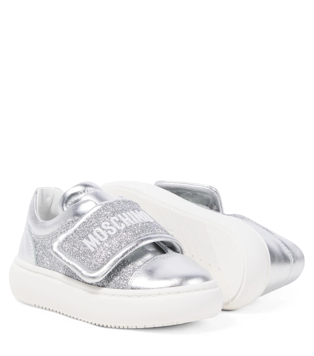 Moschino Kids - Logo leather sneakers