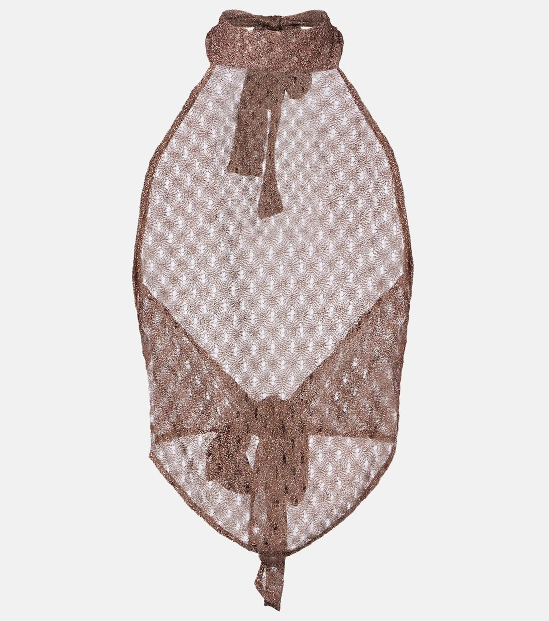 Missoni - Open-knit lamé halterneck top
