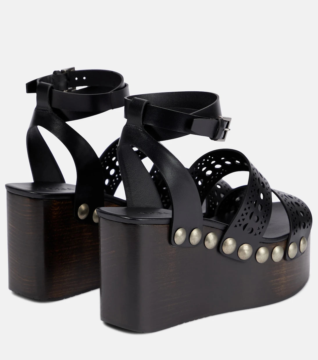 Alaïa - Leather wedge sandals