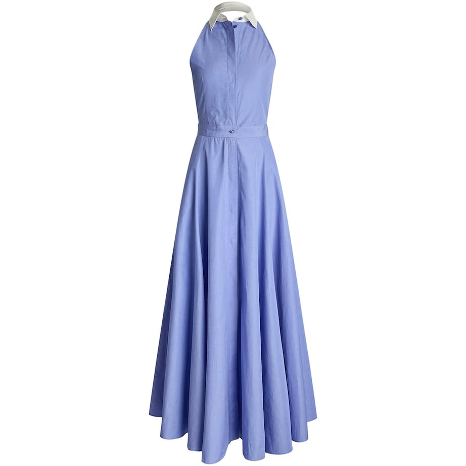 Ralph Lauren Collection Blue Collared Eldred Dress