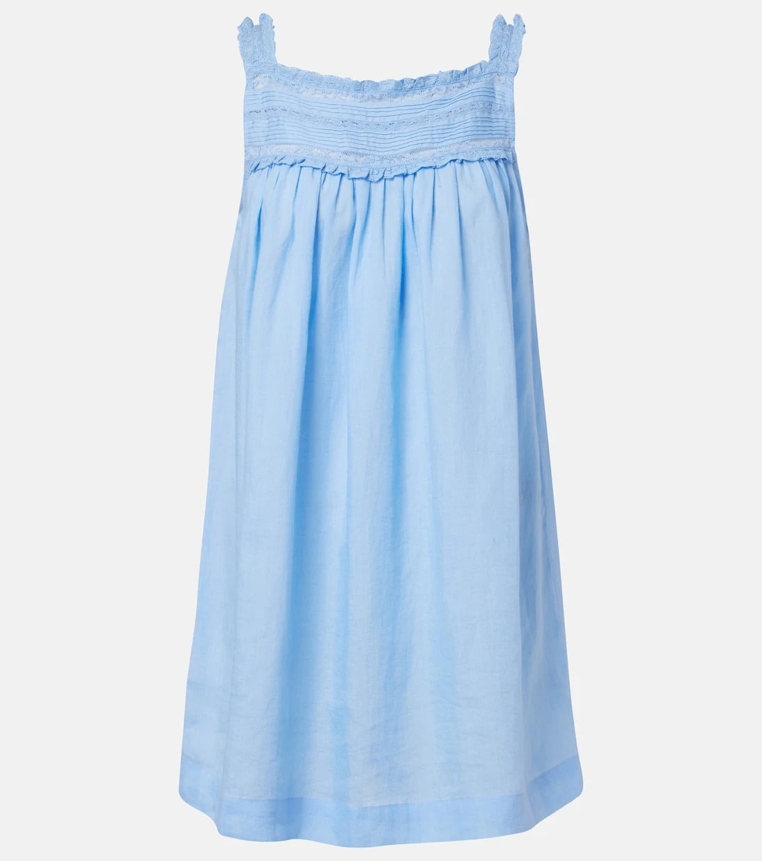 Dôen - Bea lace-trimmed ramie minidress