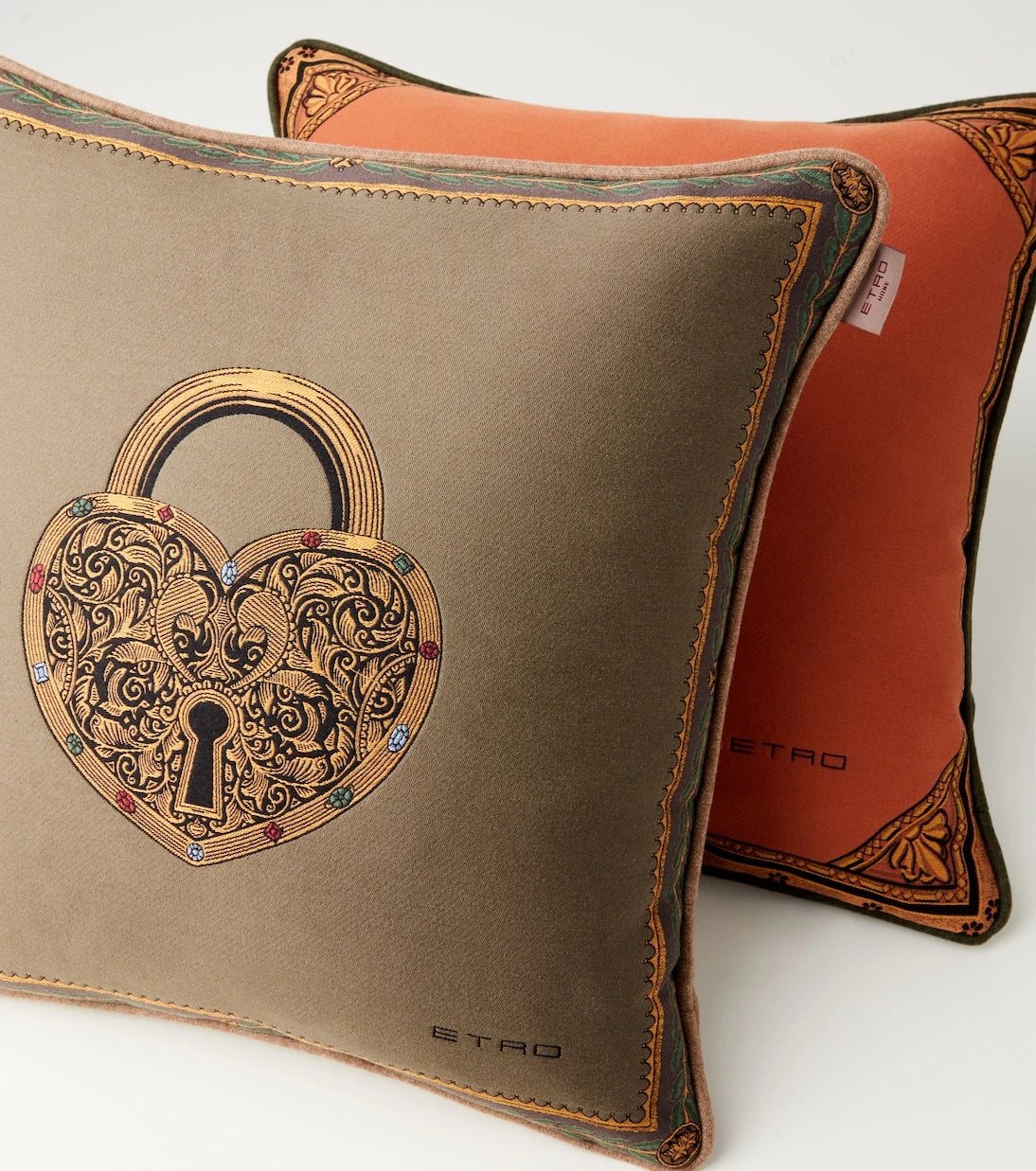 Etro - وسادة هيرالد مطرزة من مزيج القطن
