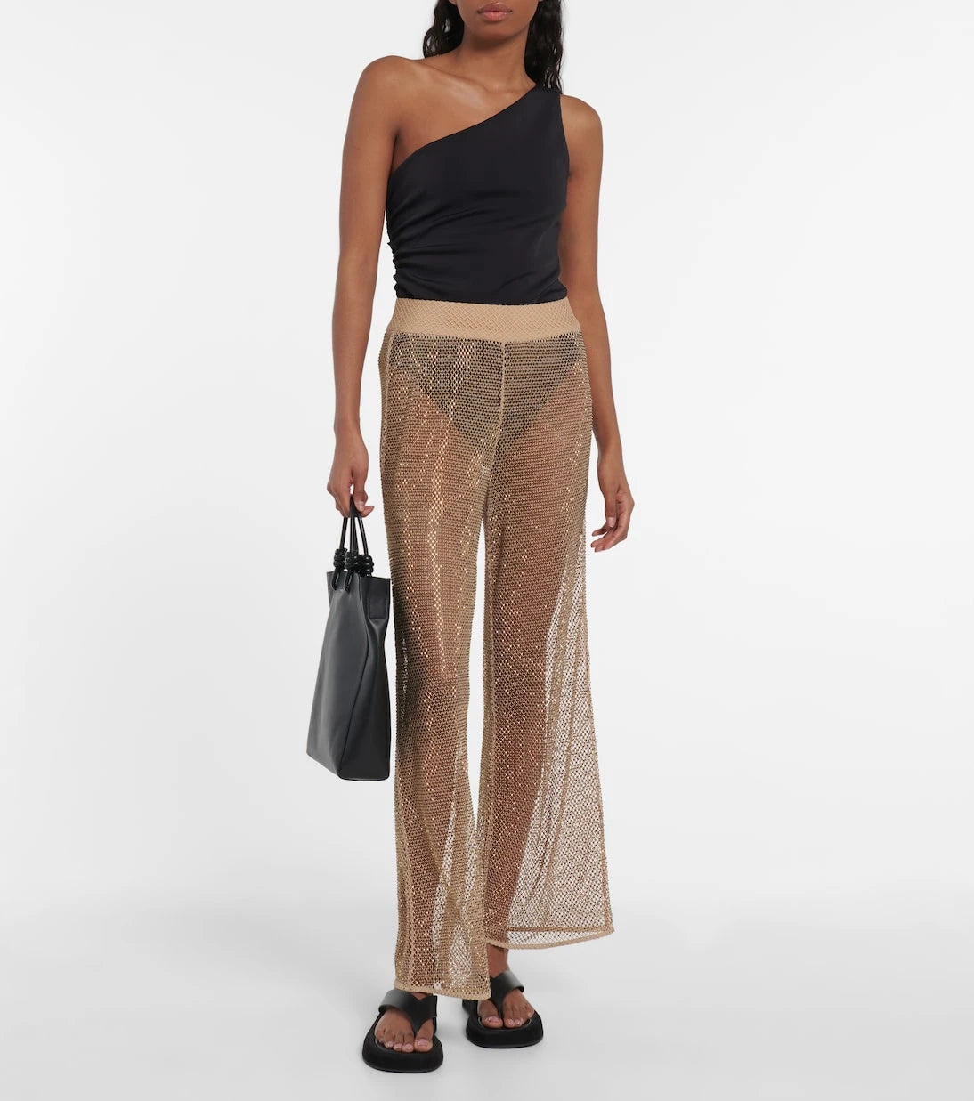 Simkhai - Sullivan crystal-embellished mesh pants