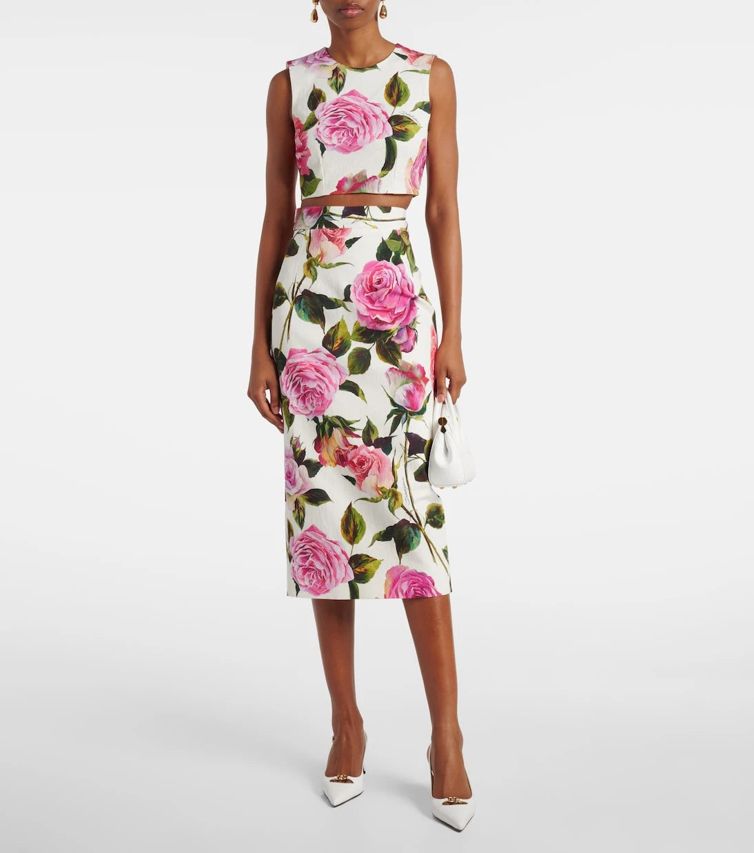 Dolce&Gabbana - Floral cotton-blend crop top