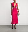 Red Spiral Crystal Cut-Out Maxi Dress