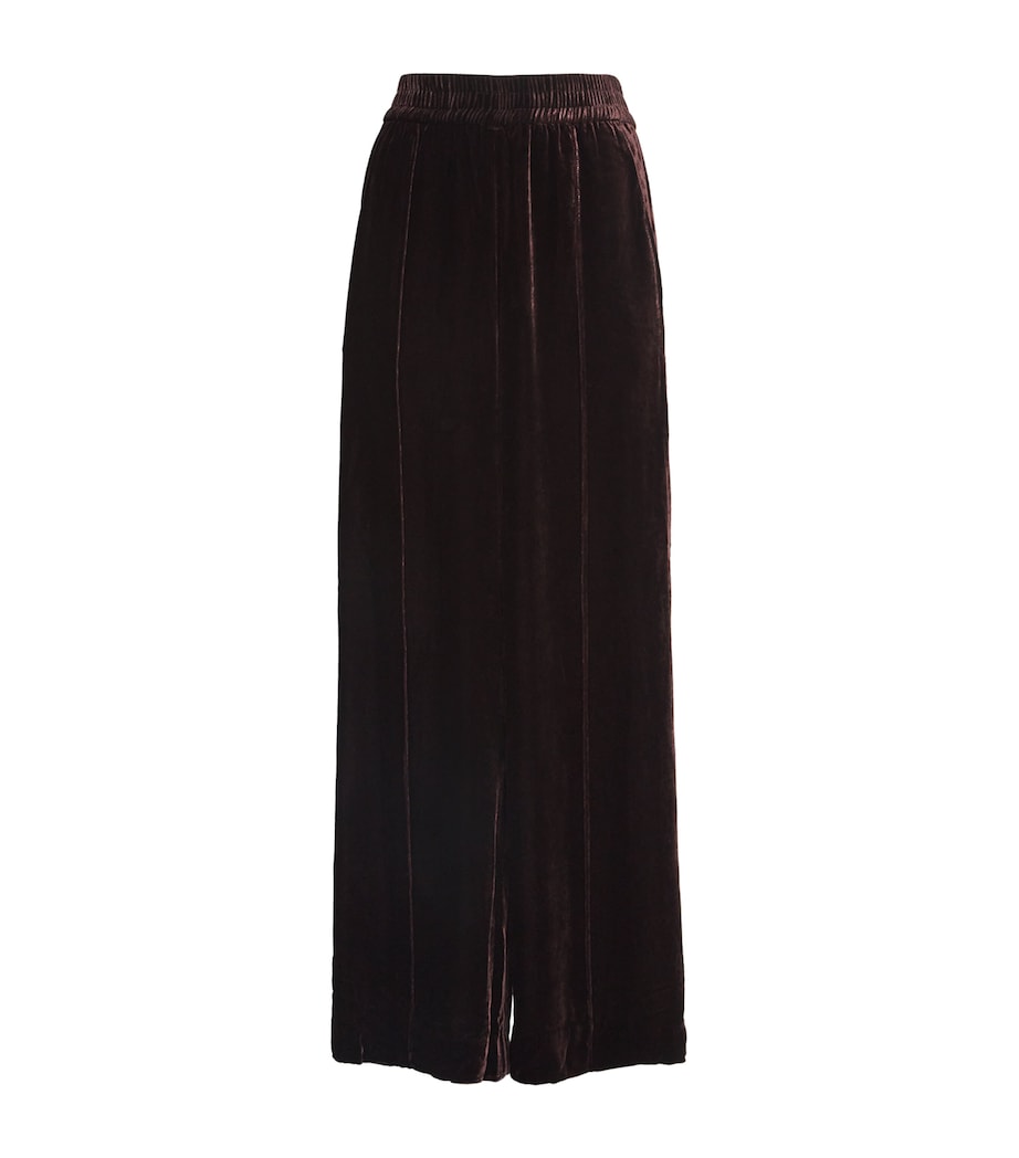 ME+EM Brown Velvet Wide-Leg Trousers