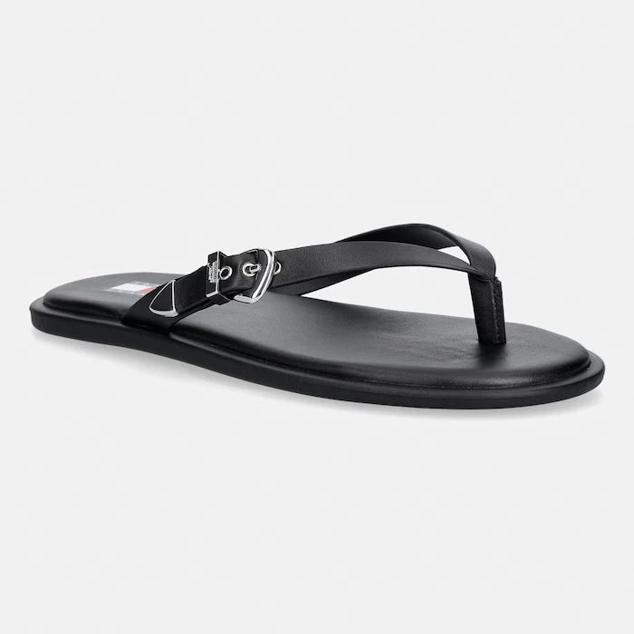 Tommy Jeans Kadın Deri Parmak Arası Terlik TJW FLAT LEATHER SANDALS