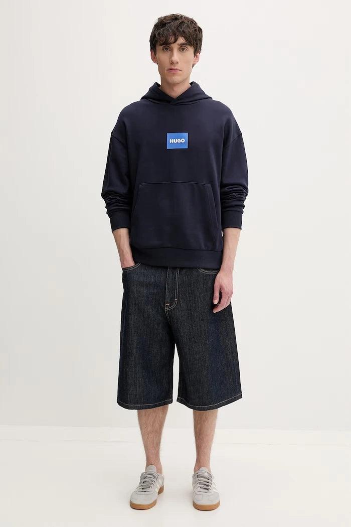 HUGO Blue erkek pamuklu kapüşonlu sweatshirt Nayohood