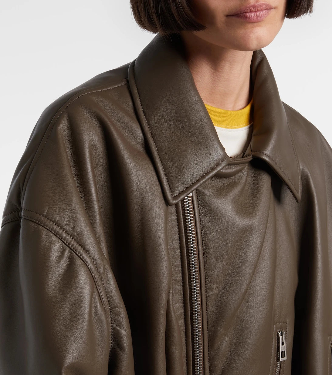 Loewe - Cropped leather biker jacket