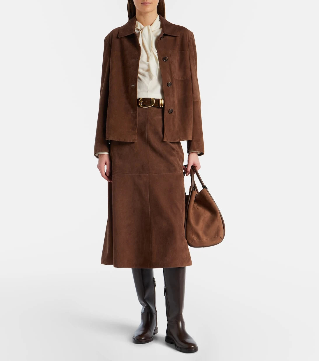 Max Mara - Marine Small suede tote bag